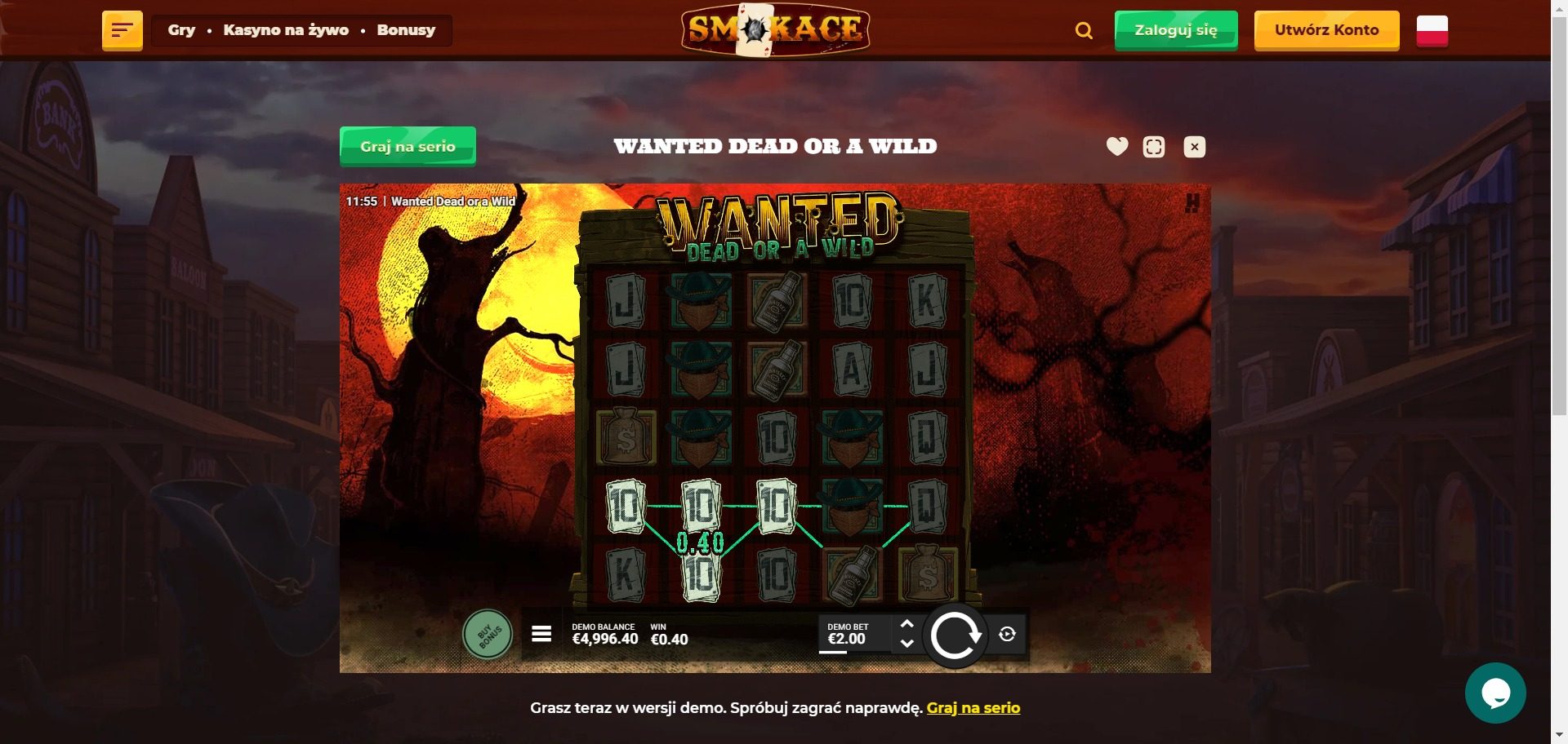 SmokAce Casino Screenshot