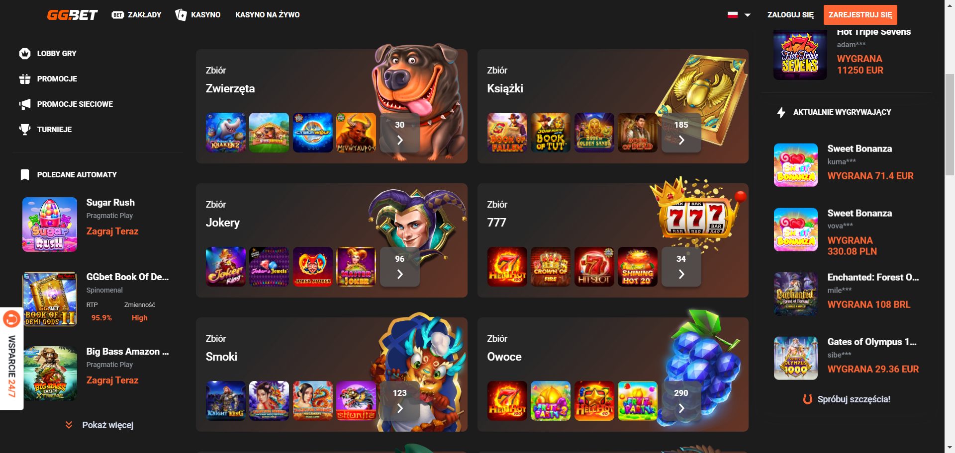 GG.Bet Casino Screenshot