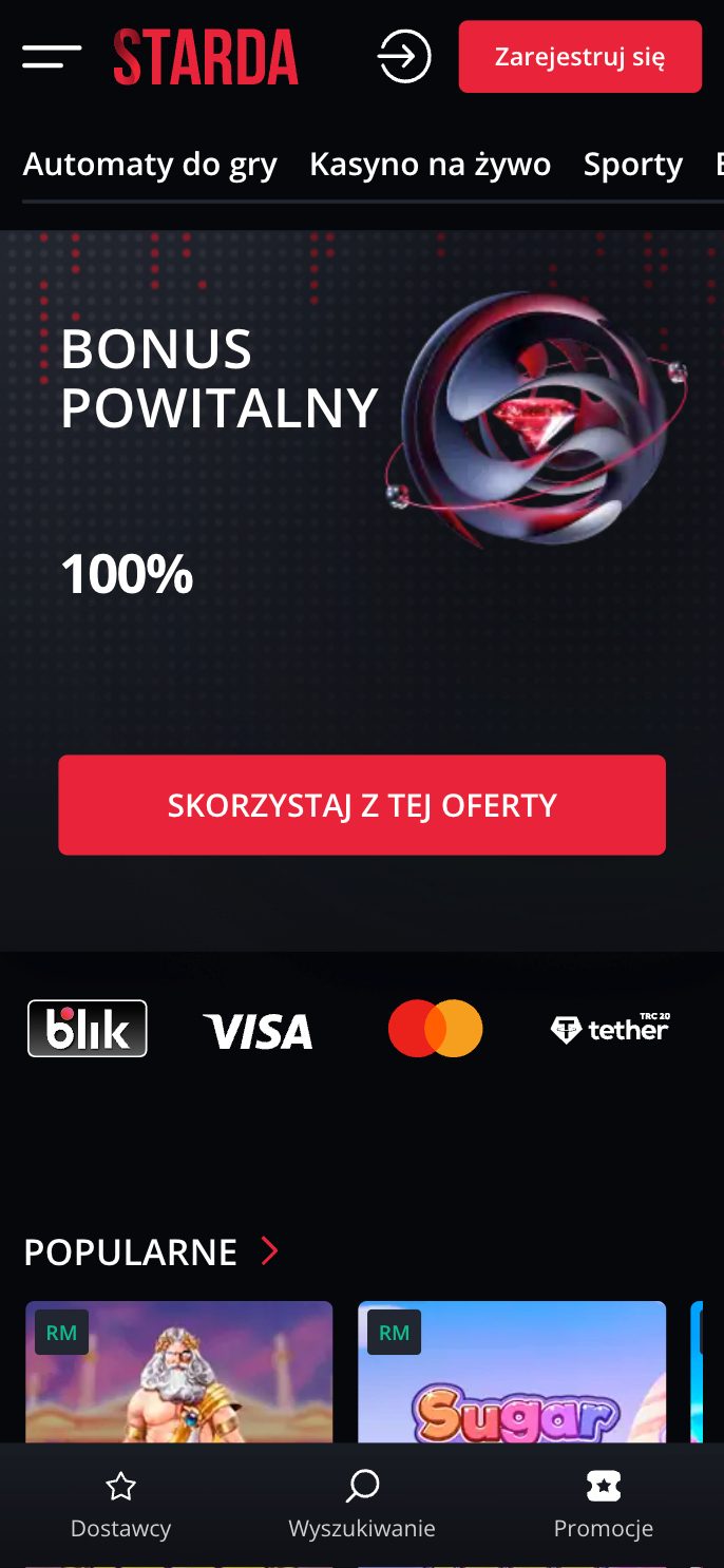 Starda Casino Screenshot