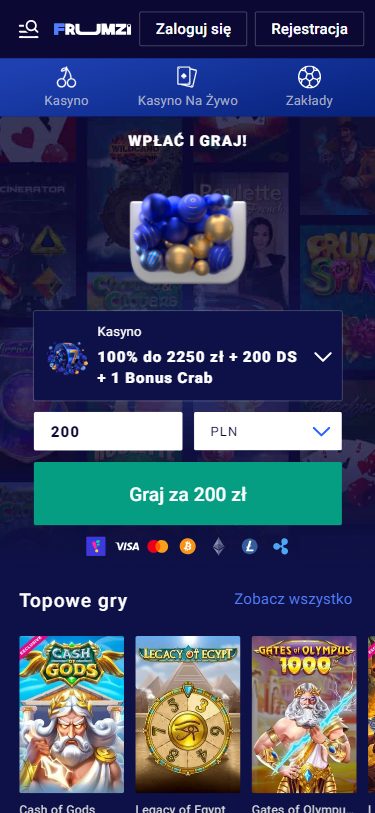 Frumzi Casino Screenshot