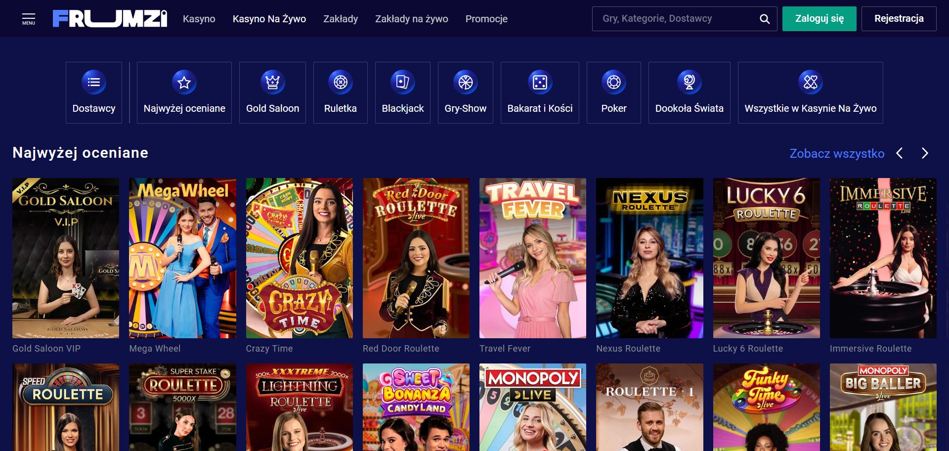 Frumzi Casino Screenshot