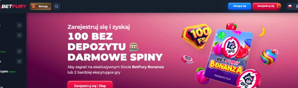 BetFury Casino - 100 Darmowych Spinow bez depozytu