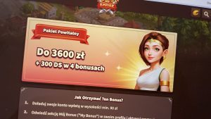 Widok oferty Bonusu powitalnego w MyEmpire