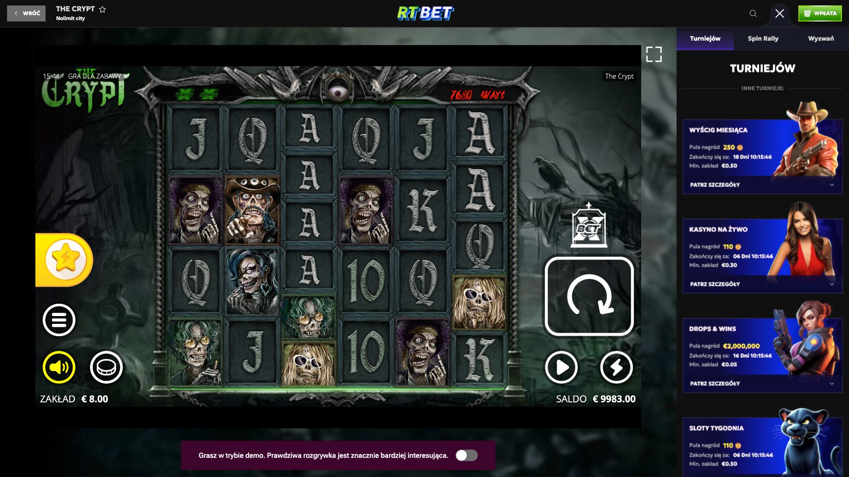RTBet Casino Screenshot