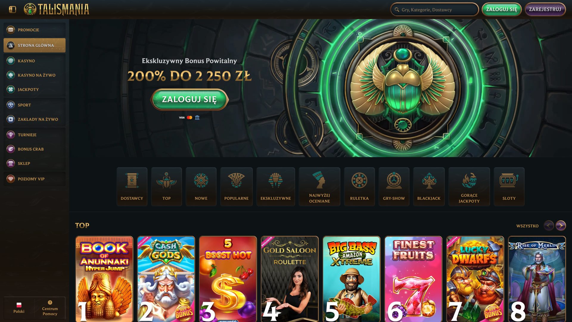 Talismania Casino Screenshot