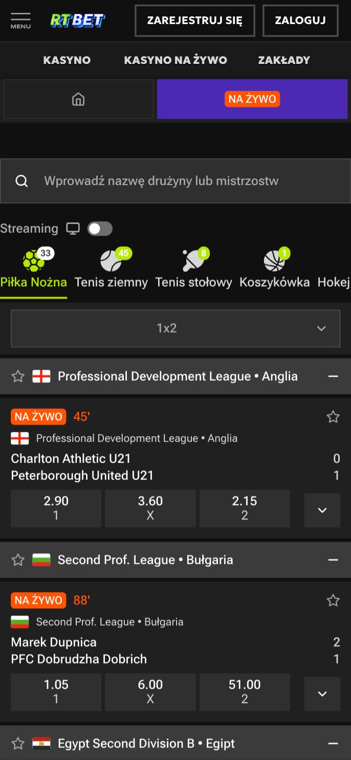 RTBet Casino Screenshot