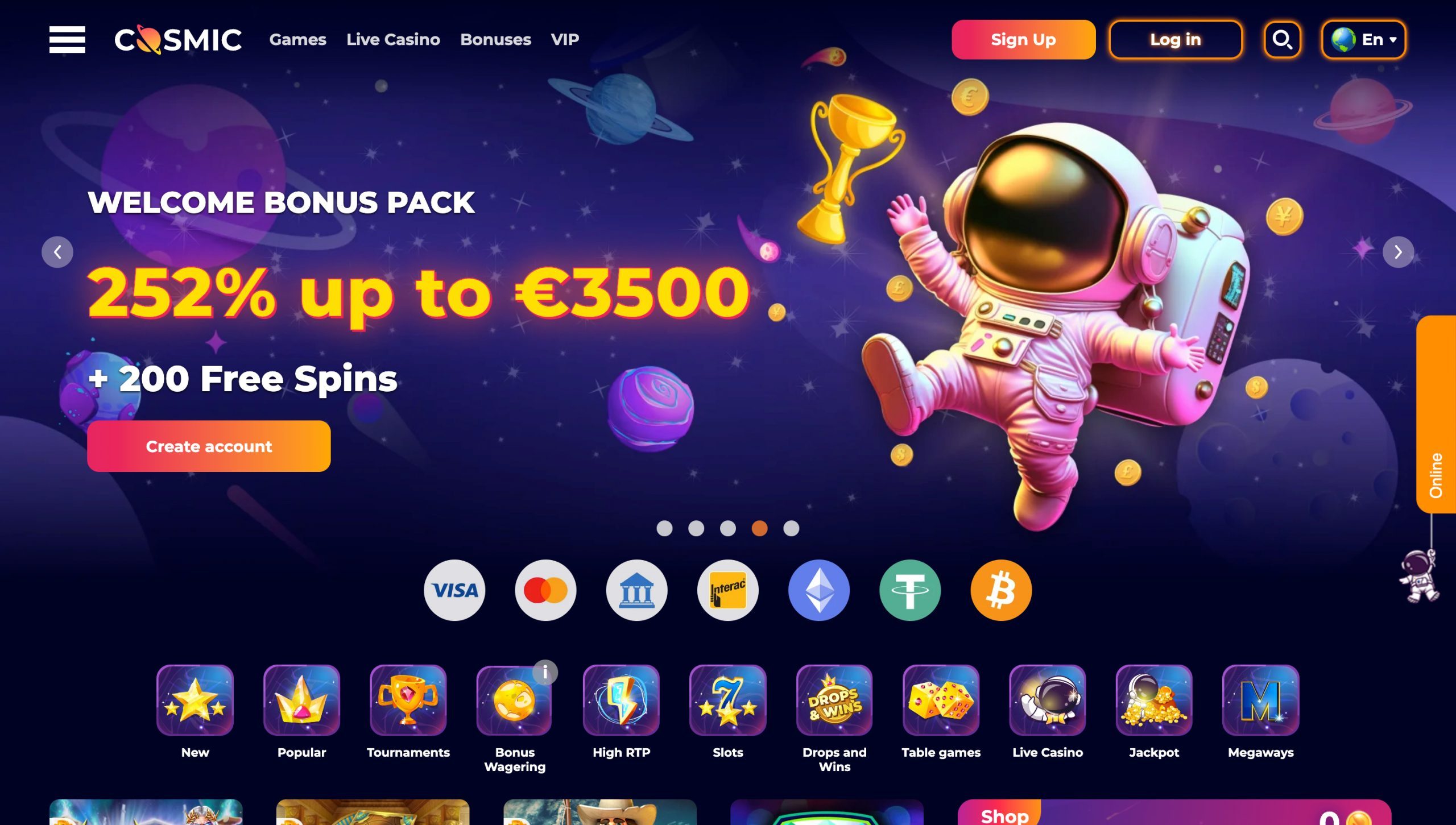 CosmicSlots Casino Screenshot
