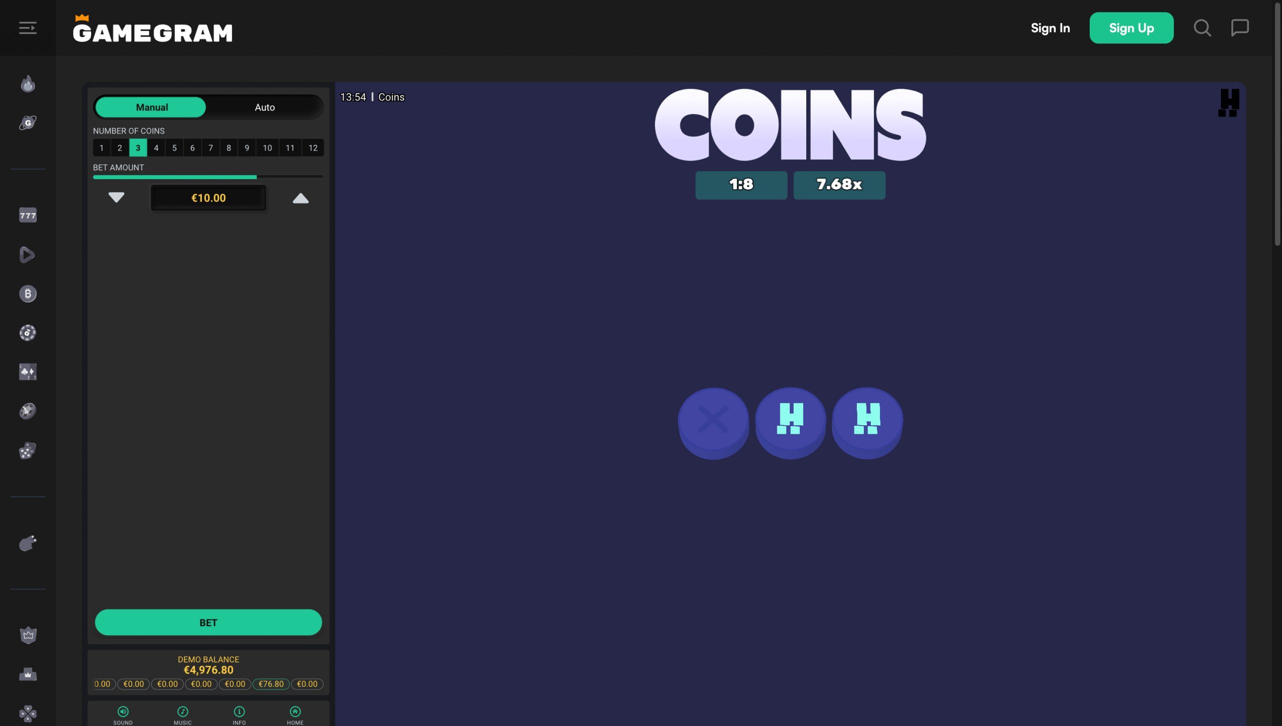 Gamegram Casino Screenshot