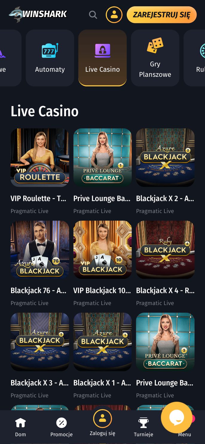 WinShark Casino Screenshot