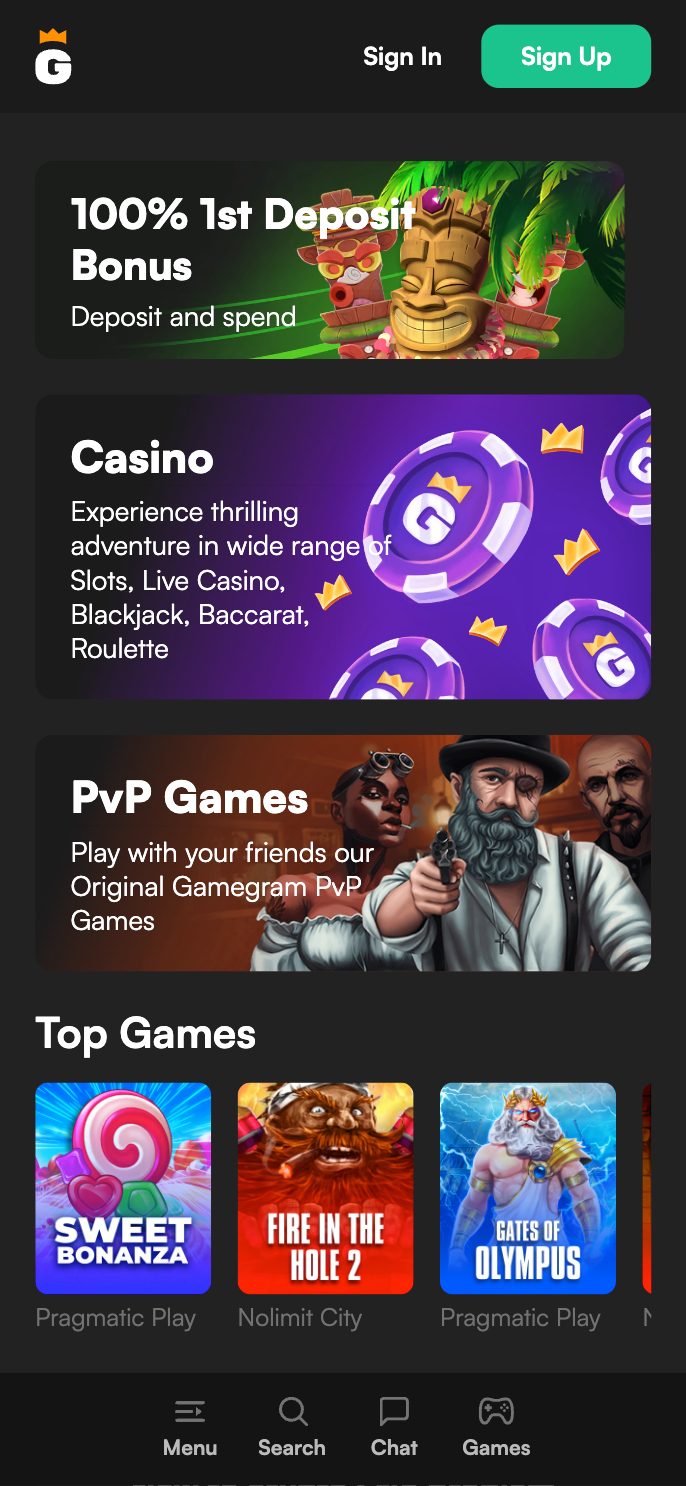 Gamegram Casino Screenshot