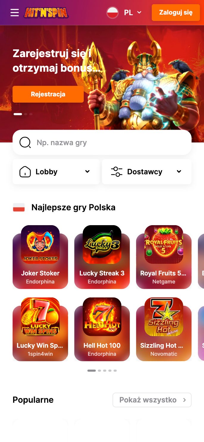 Hit'N'Spin Casino Screenshot
