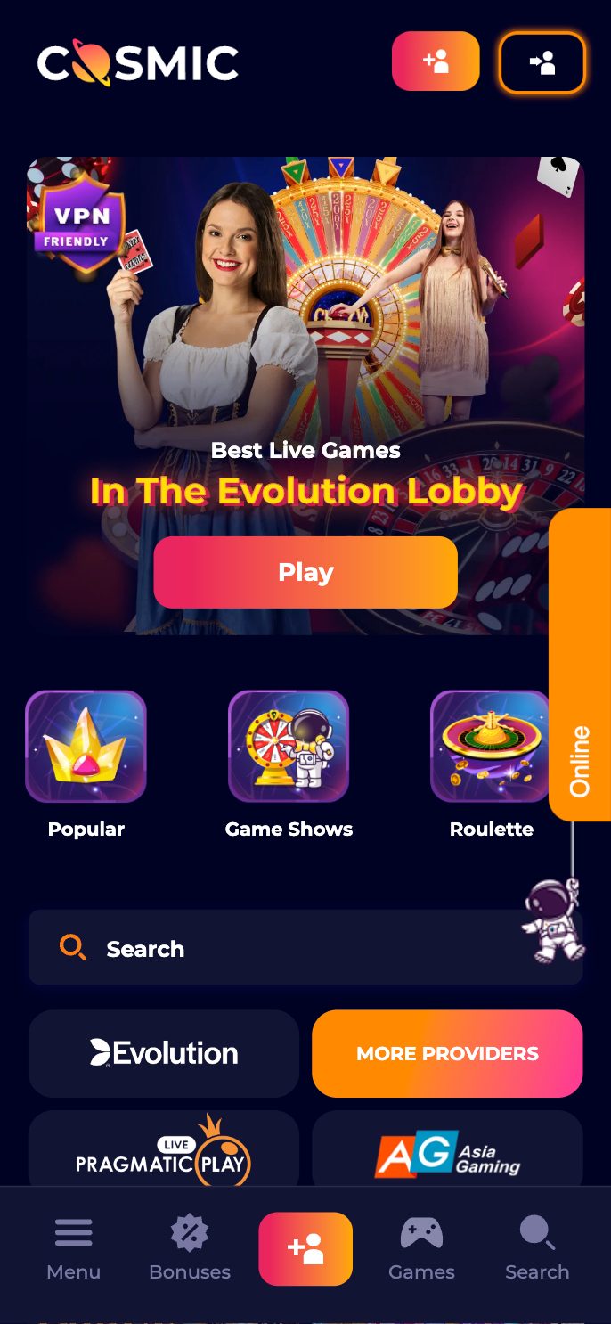 CosmicSlots Casino Screenshot