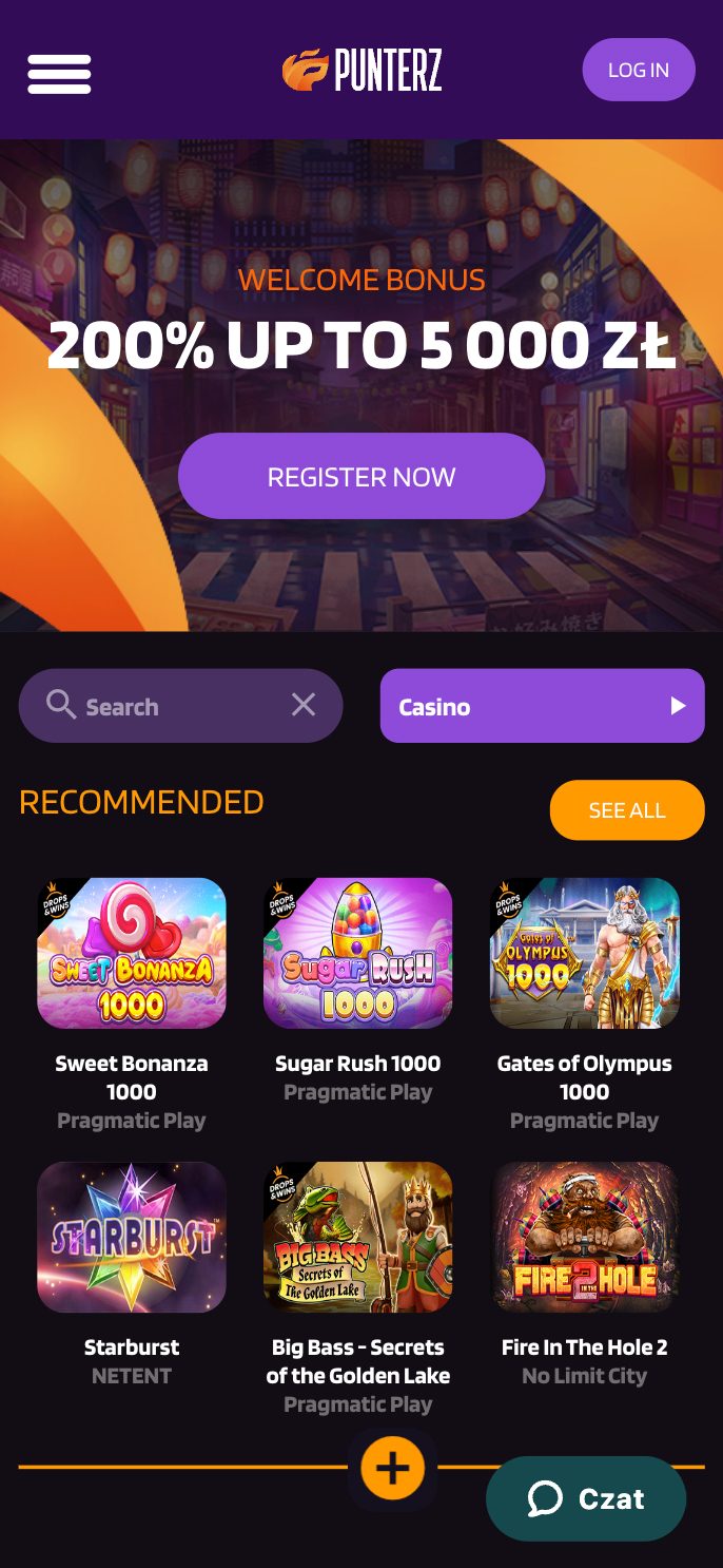 Punterz Casino Screenshot