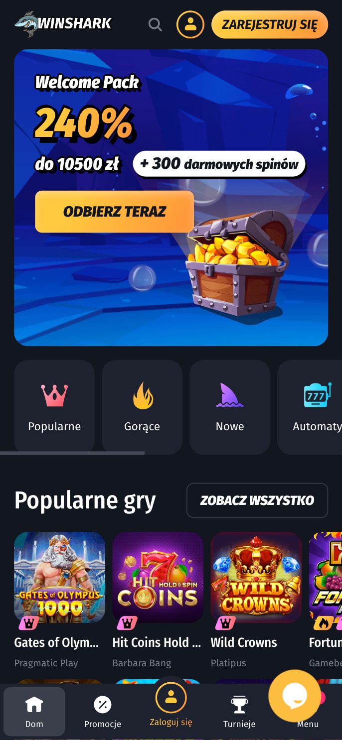 WinShark Casino Screenshot