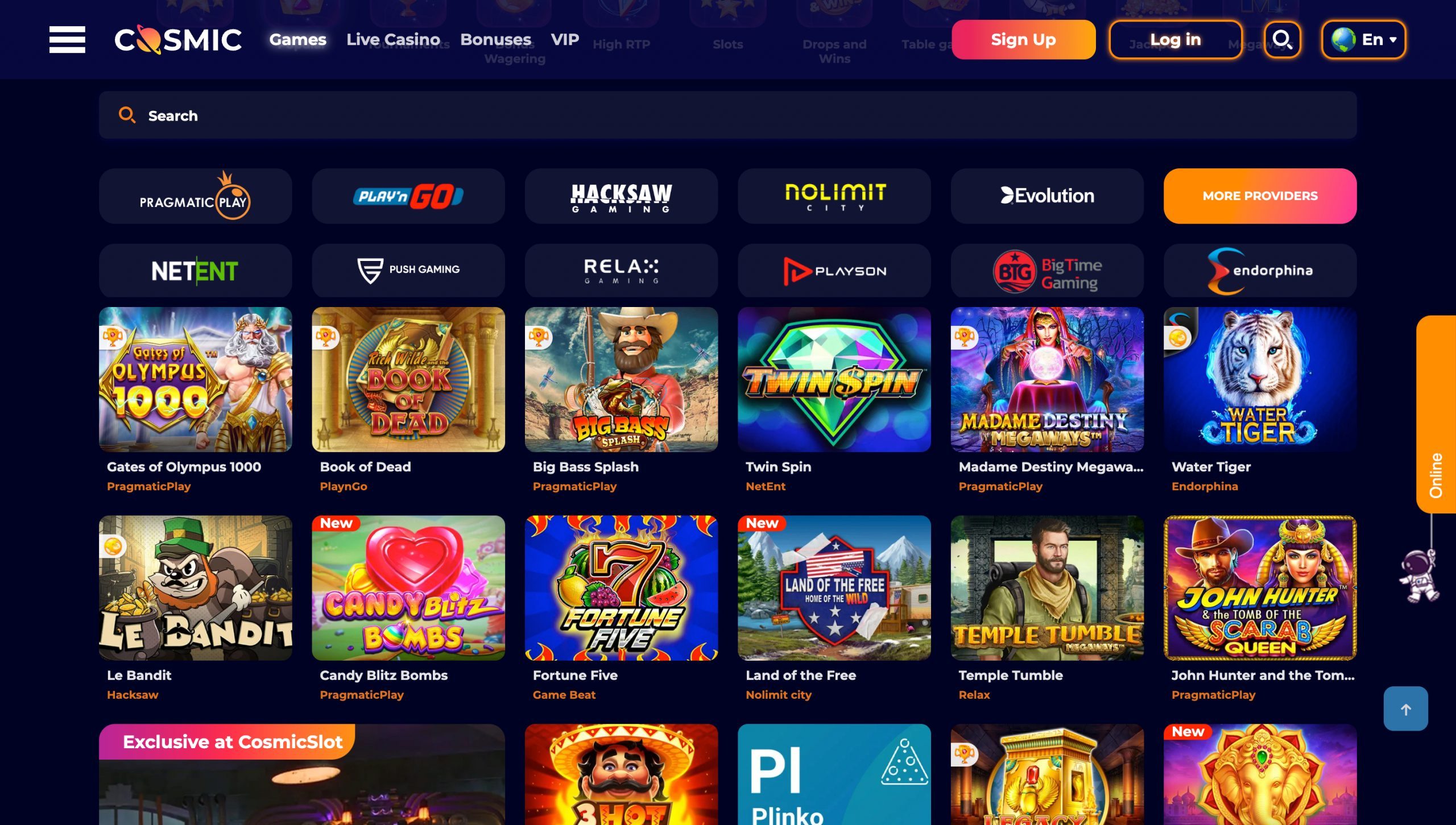 CosmicSlots Casino Screenshot