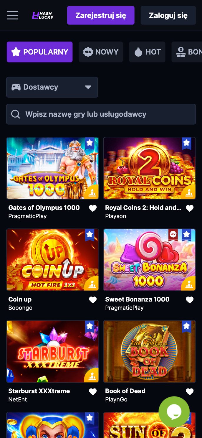 HashLucky Casino Screenshot