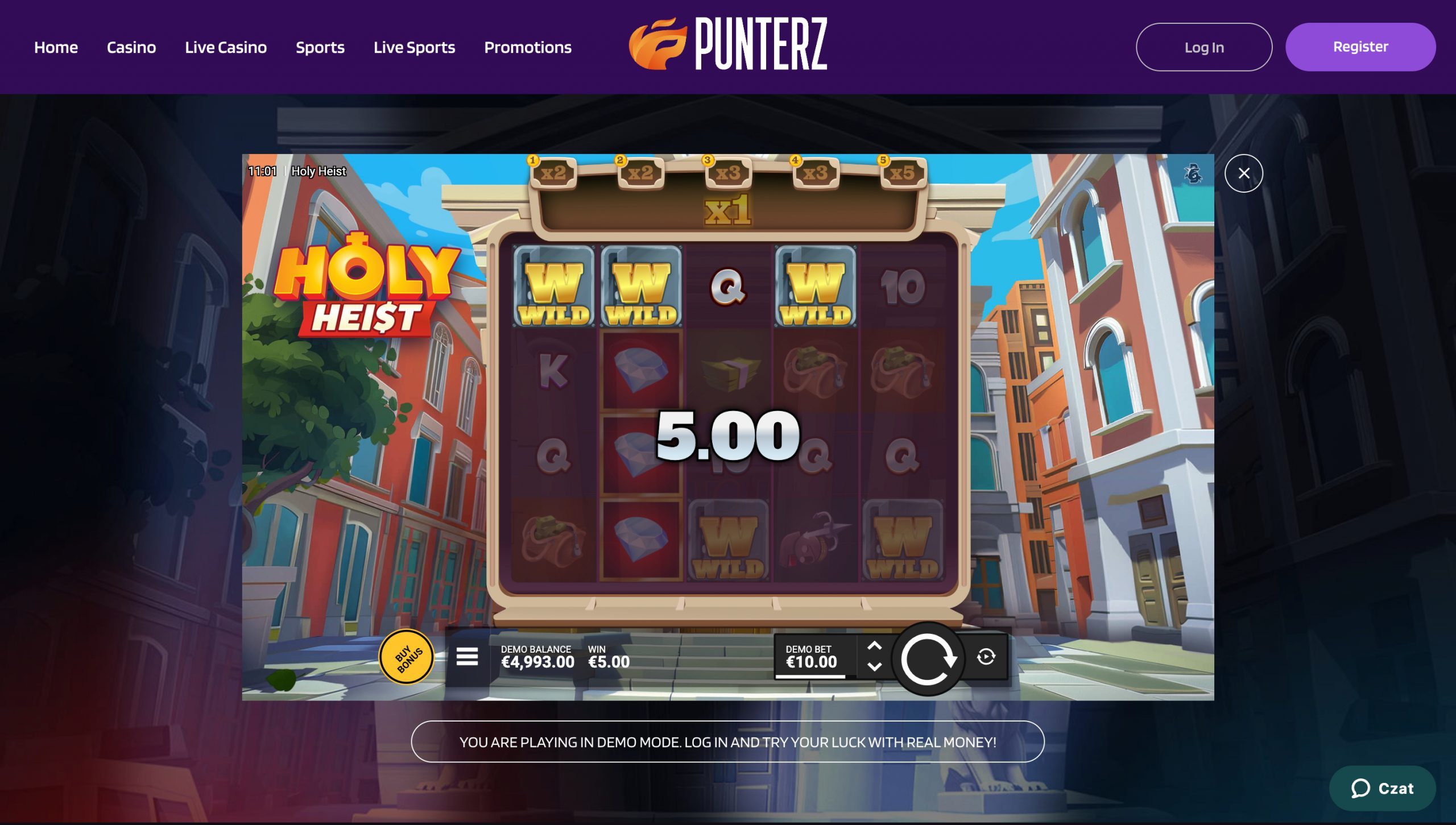 Punterz Casino Screenshot