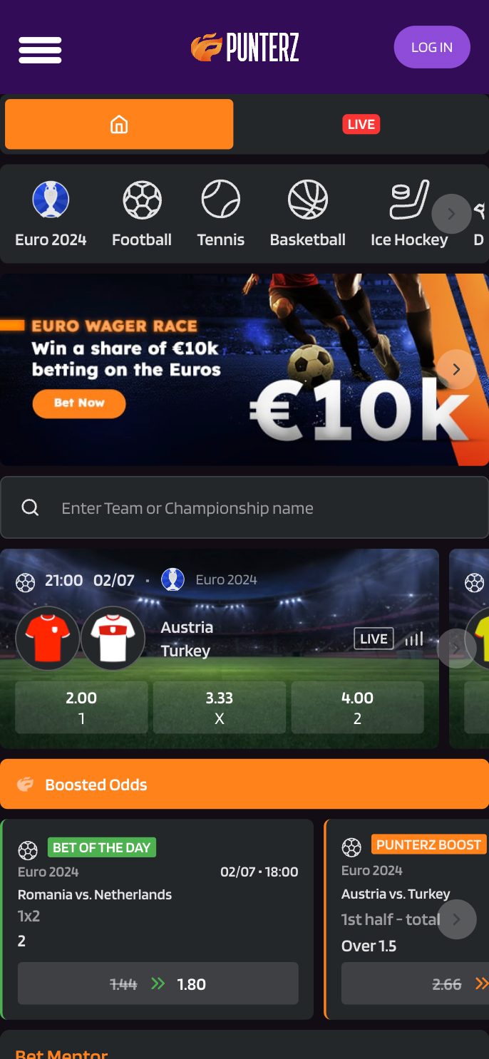 Punterz Casino Screenshot