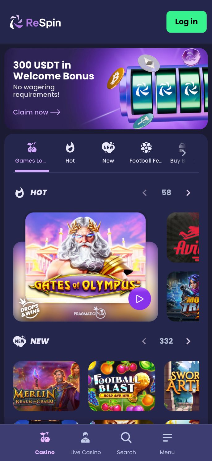 ReSpin Casino Screenshot