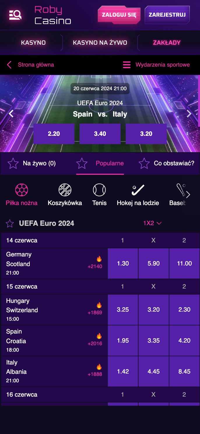 Roby Casino Screenshot