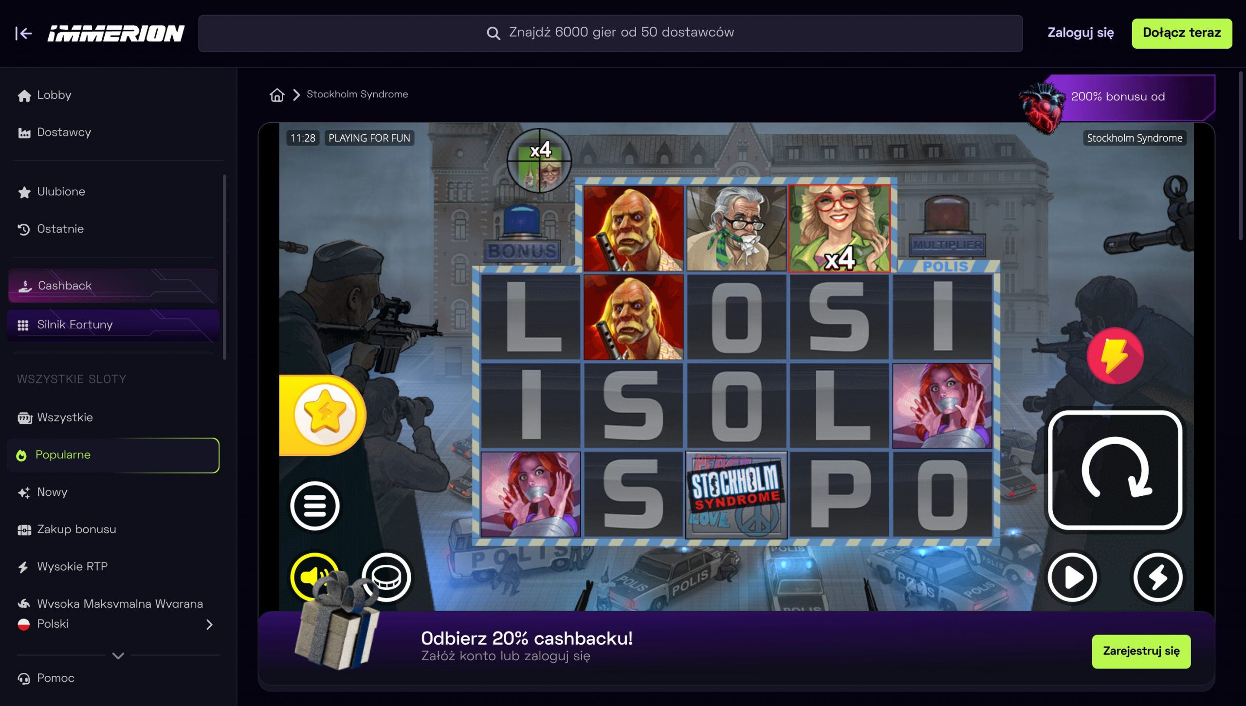 Immerion Casino Screenshot