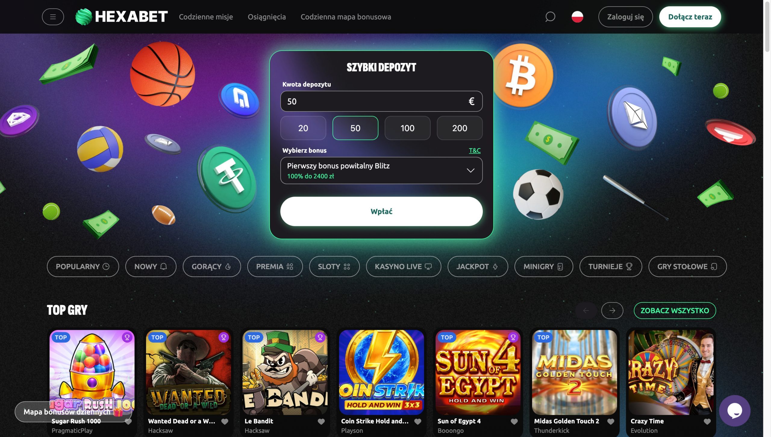 Hexabet Casino Screenshot