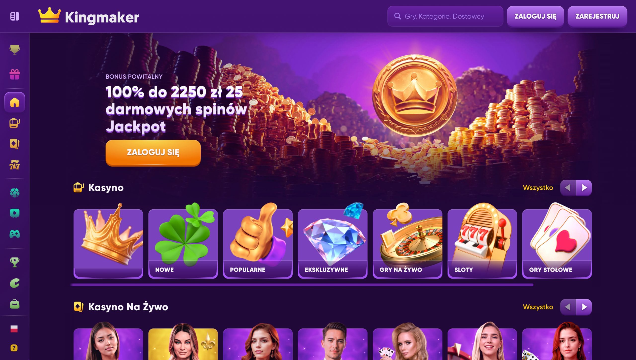 Kingmaker Casino Screenshot