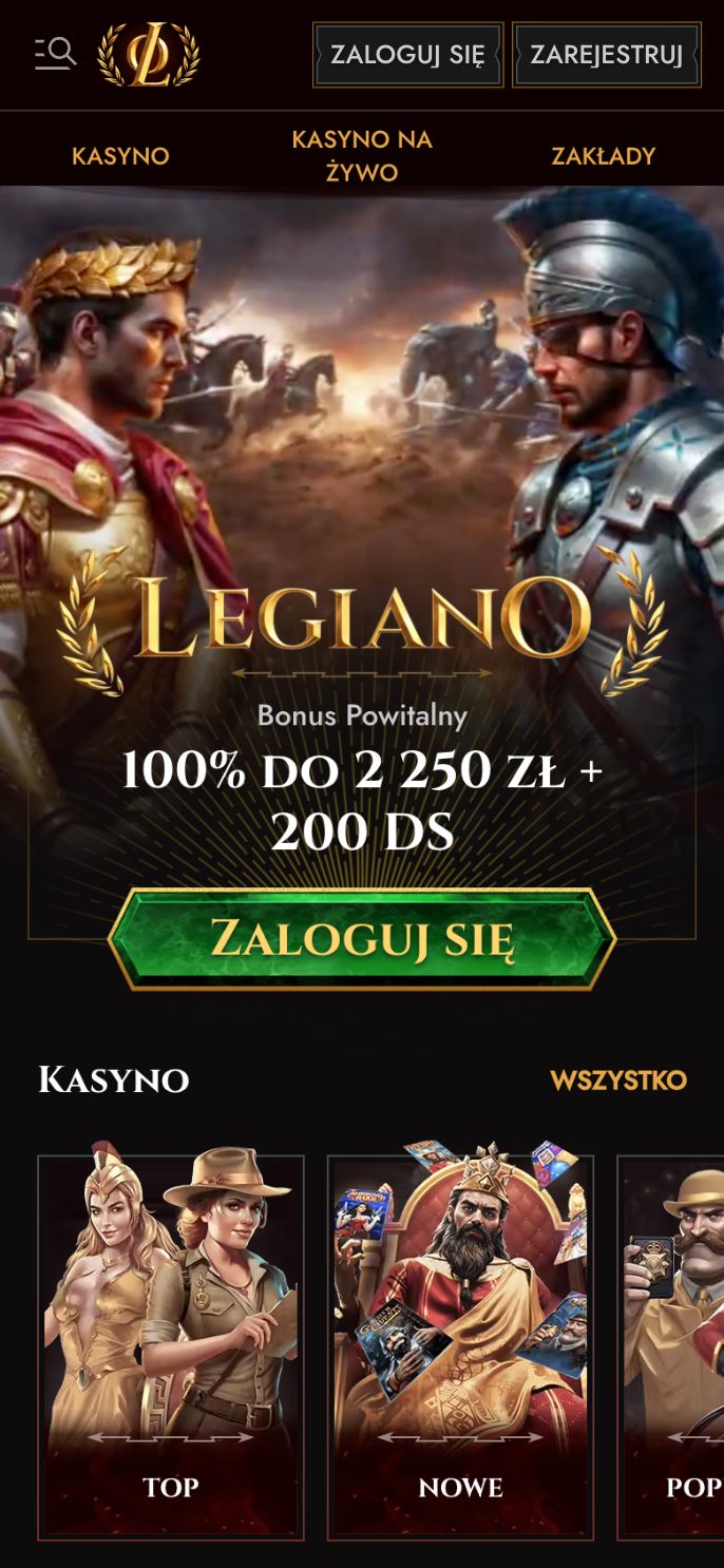 Legiano Casino Screenshot