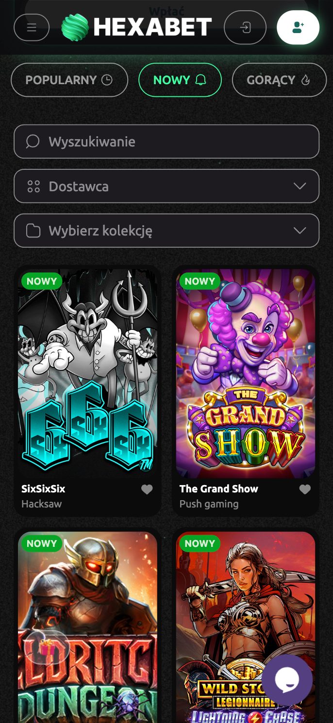 Hexabet Casino Screenshot