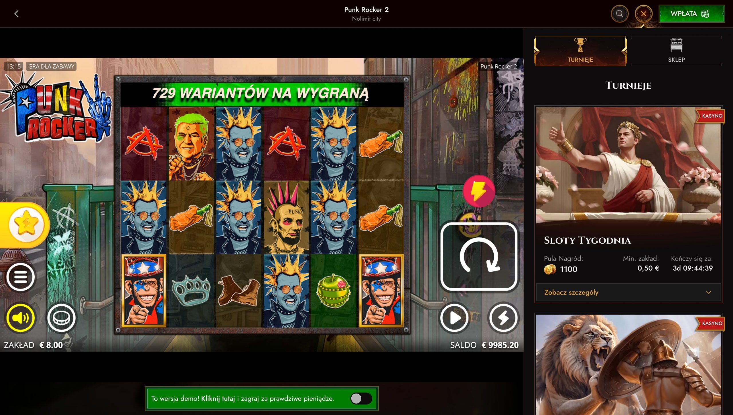 Legiano Casino Screenshot