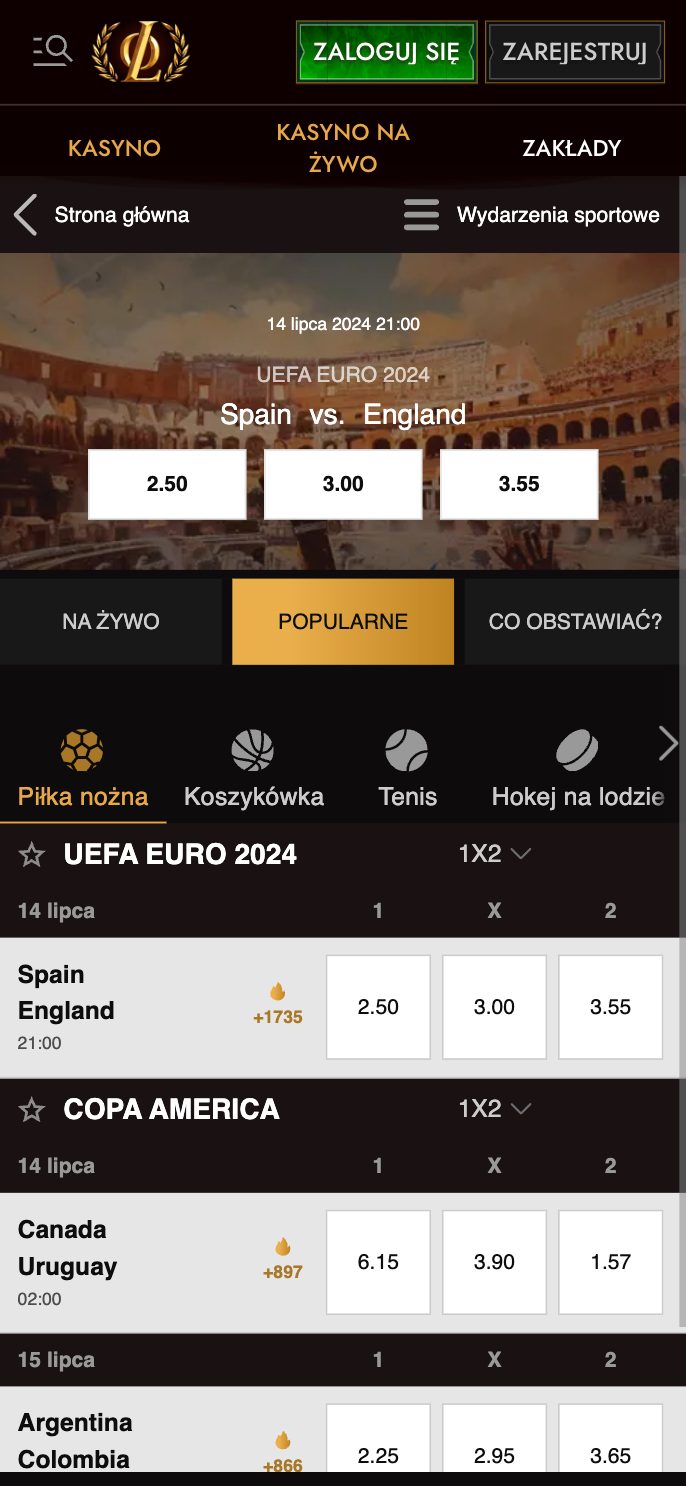 Legiano Casino Screenshot