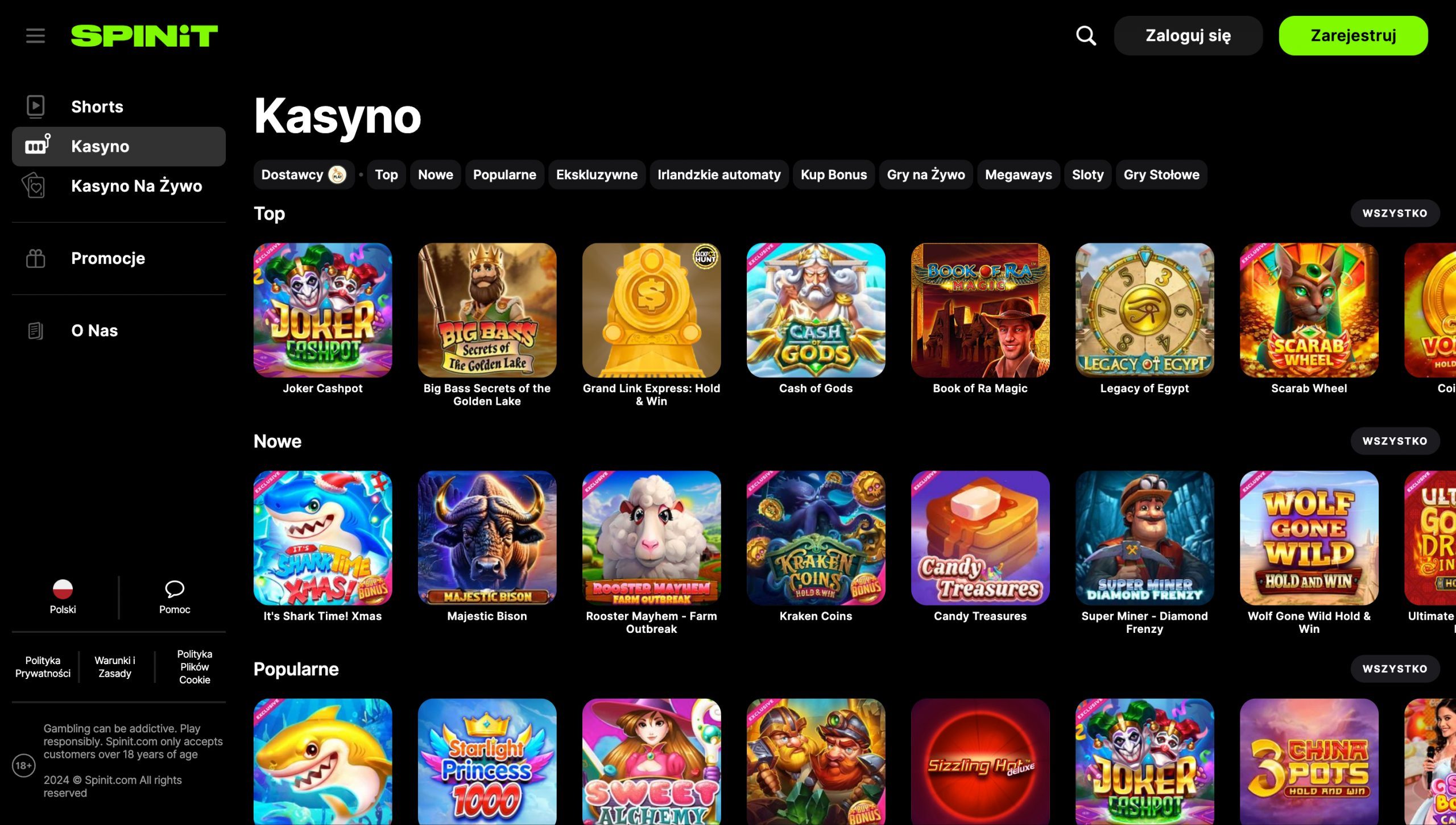 Spinit Casino Screenshot