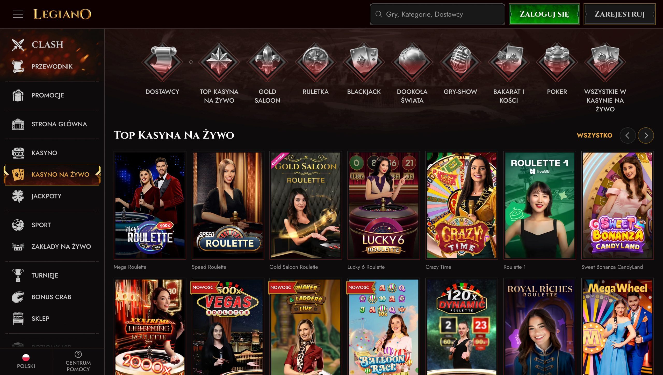 Legiano Casino Screenshot