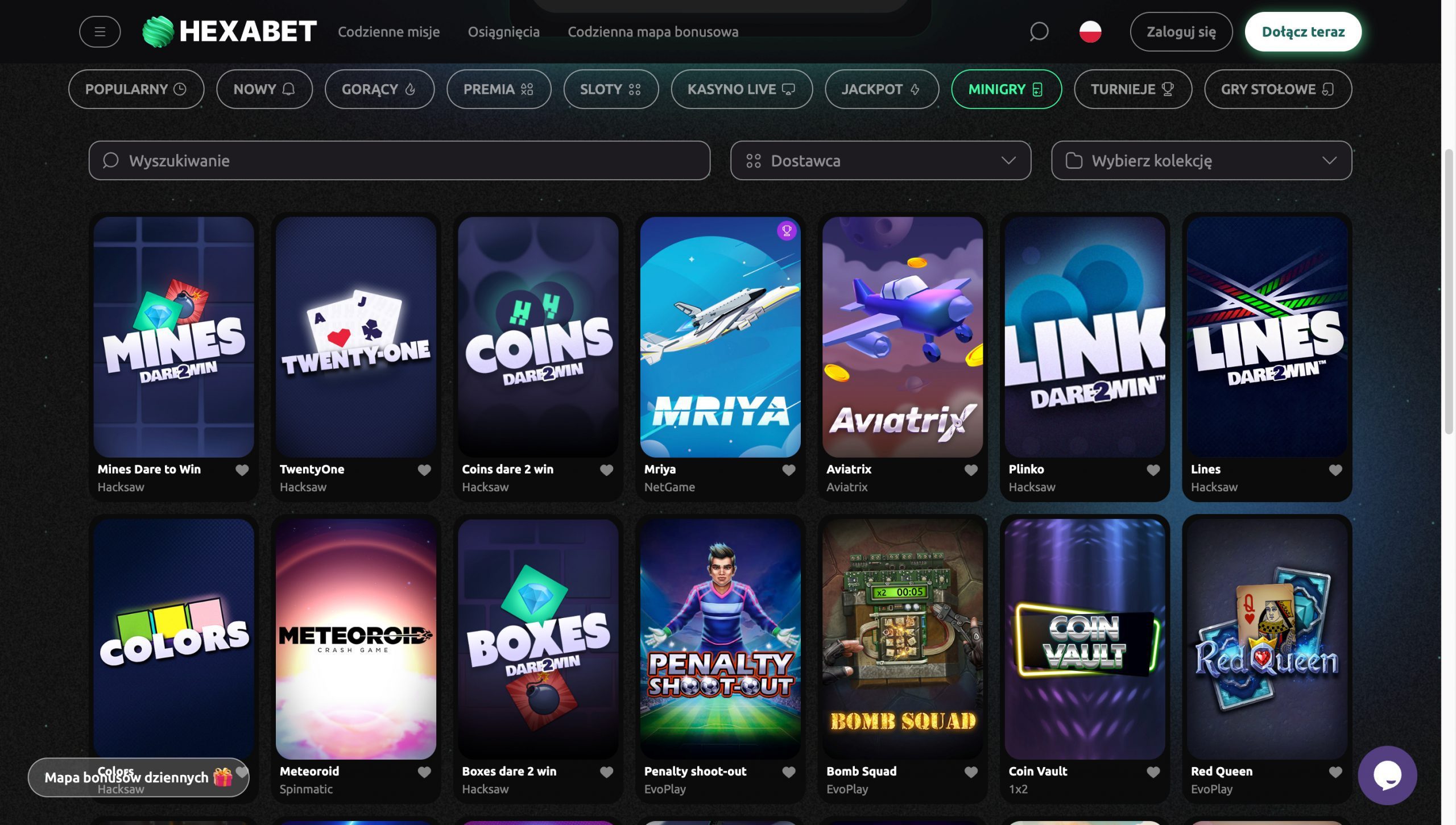 Hexabet Casino Screenshot