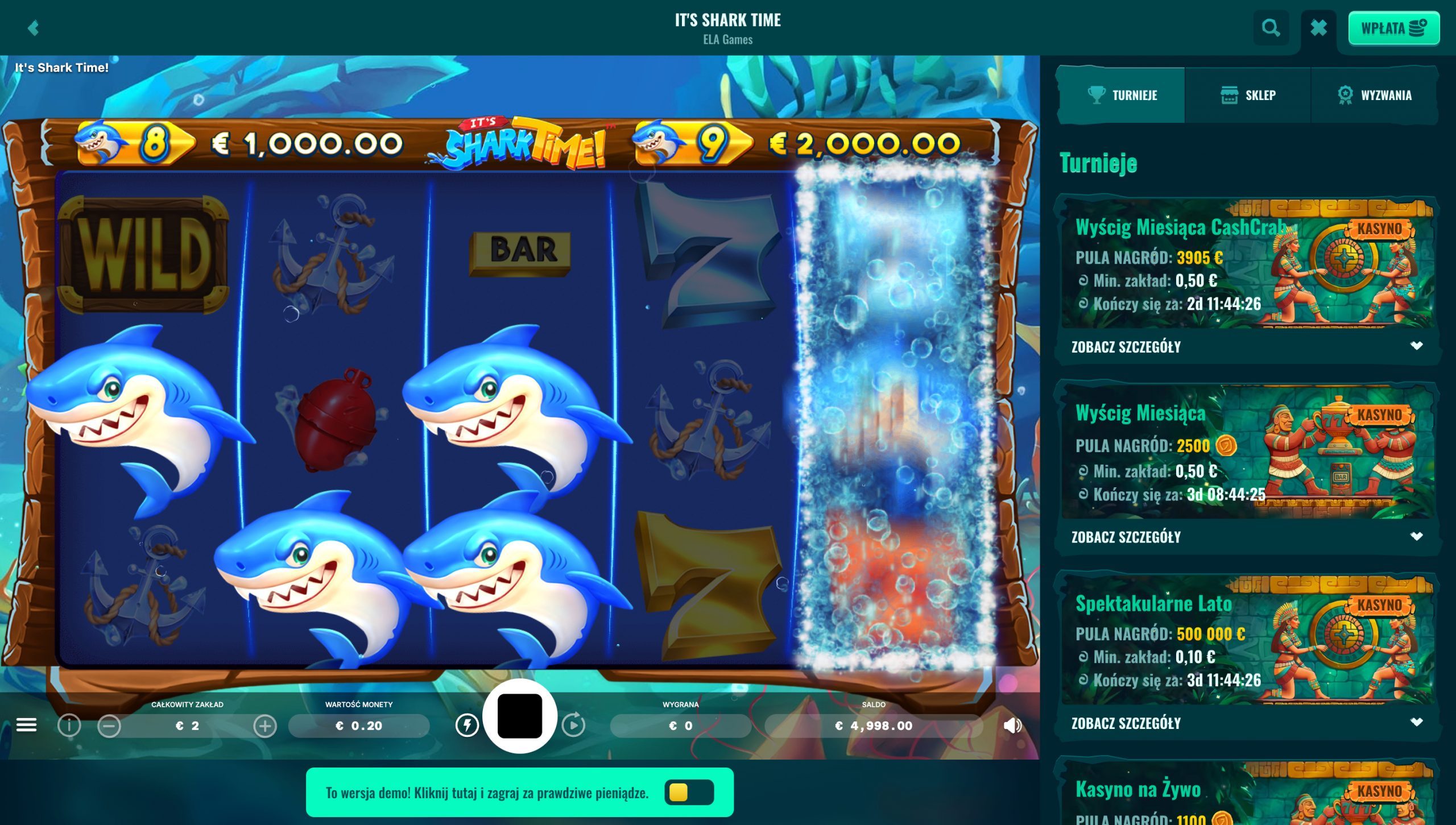 Spinanga Casino Screenshot