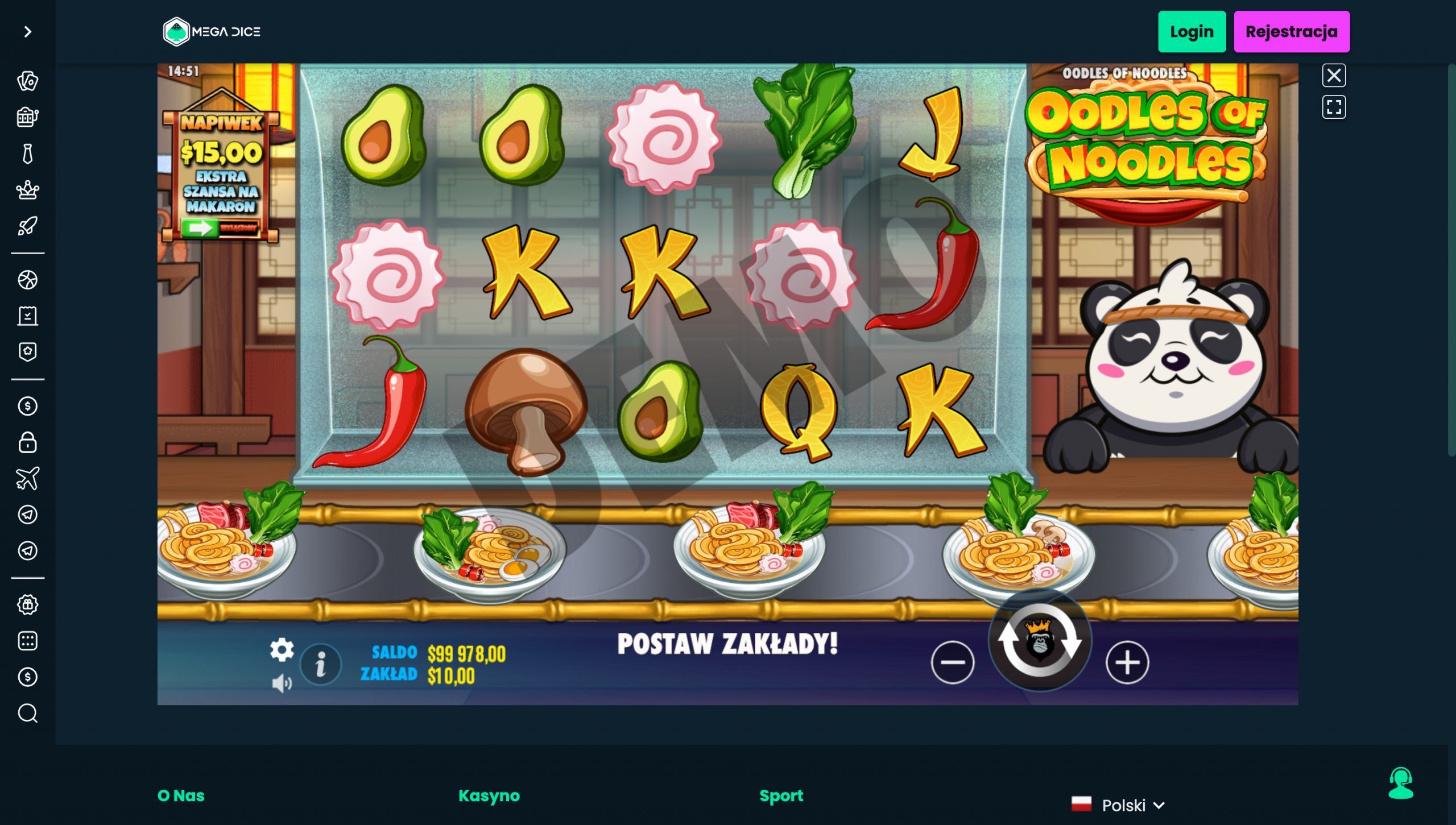 Mega Dice Casino Screenshot