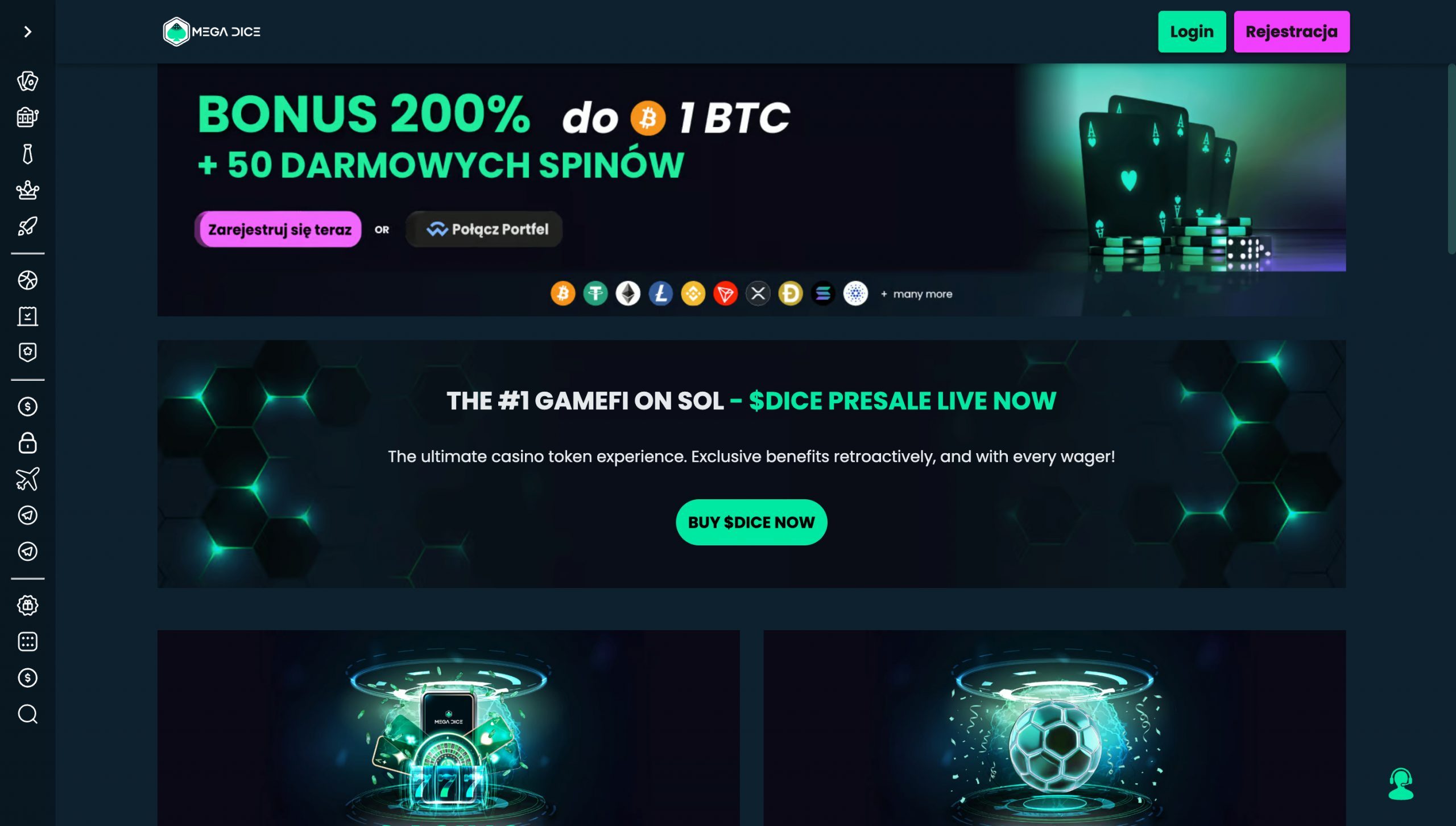 Mega Dice Casino Screenshot