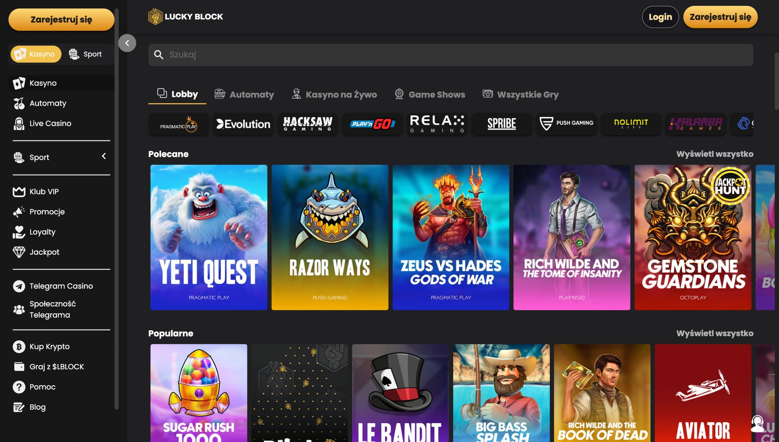 LuckyBlock Casino Screenshot