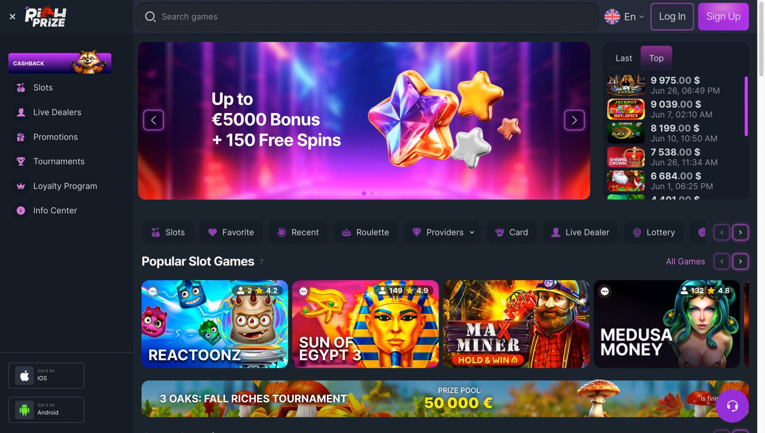 RichPrize Casino Screenshot