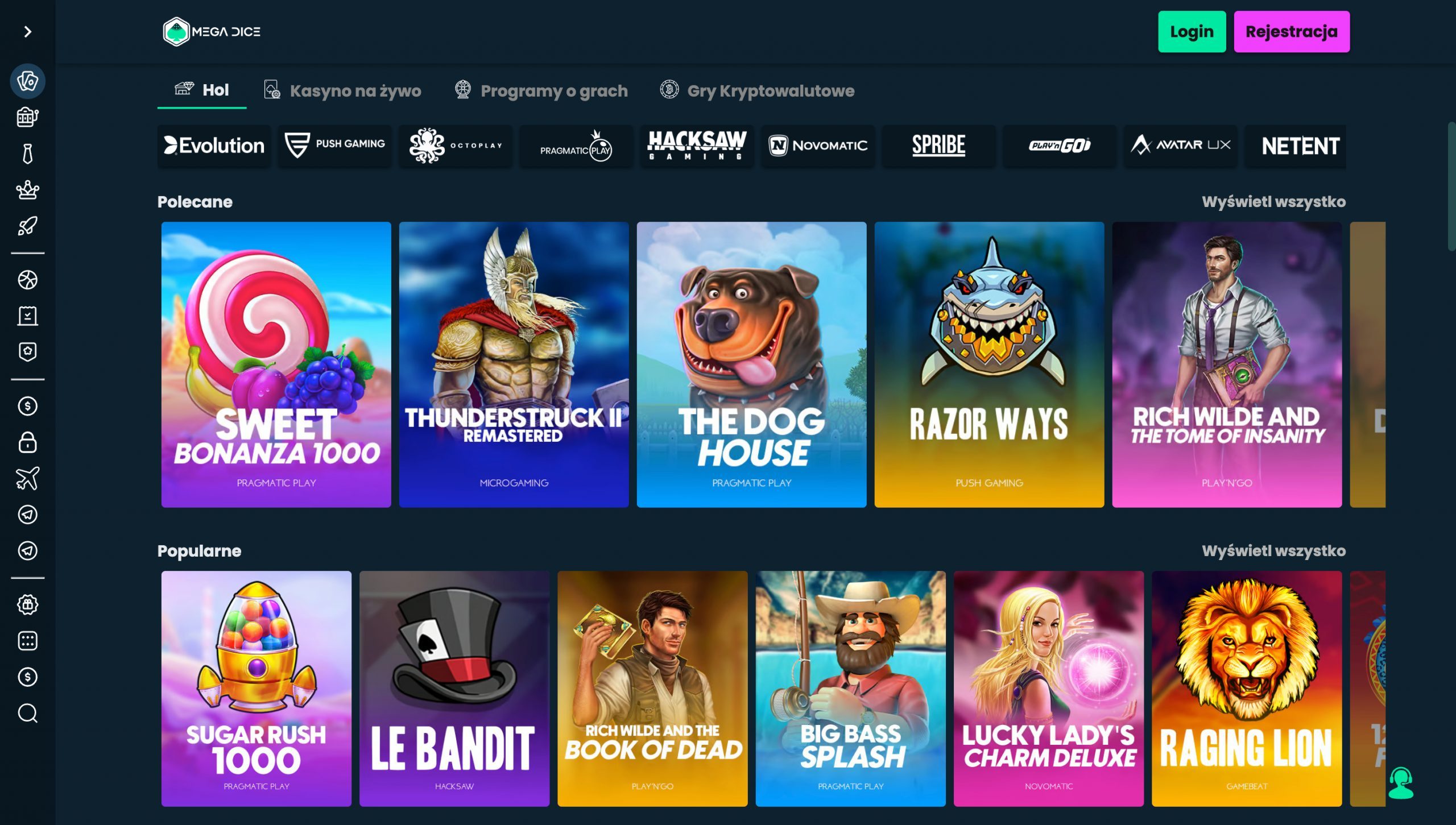 Mega Dice Casino Screenshot