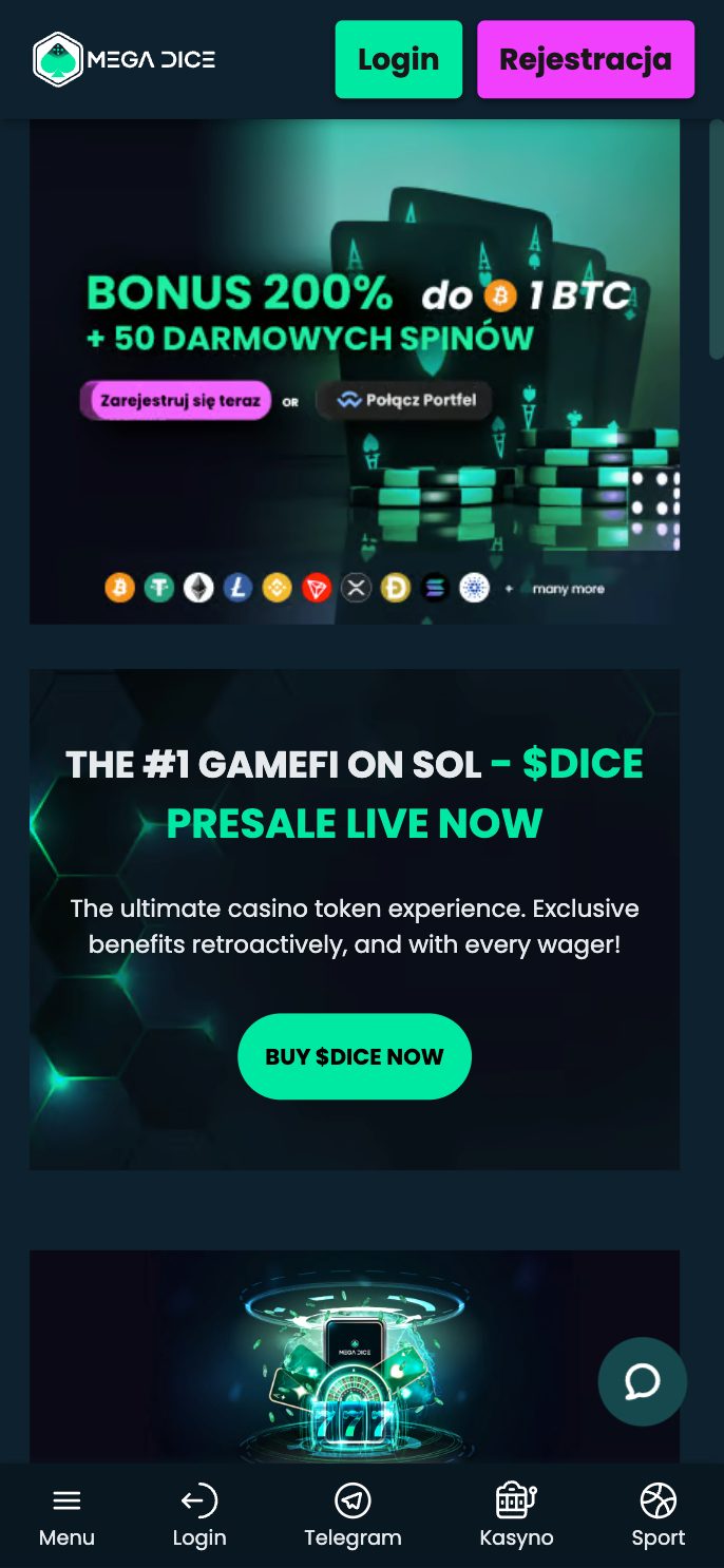 Mega Dice Casino Screenshot