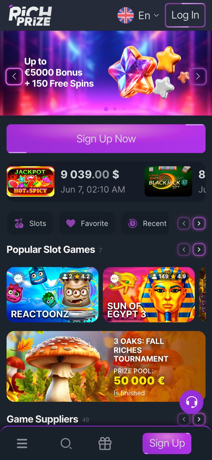 RichPrize Casino Screenshot