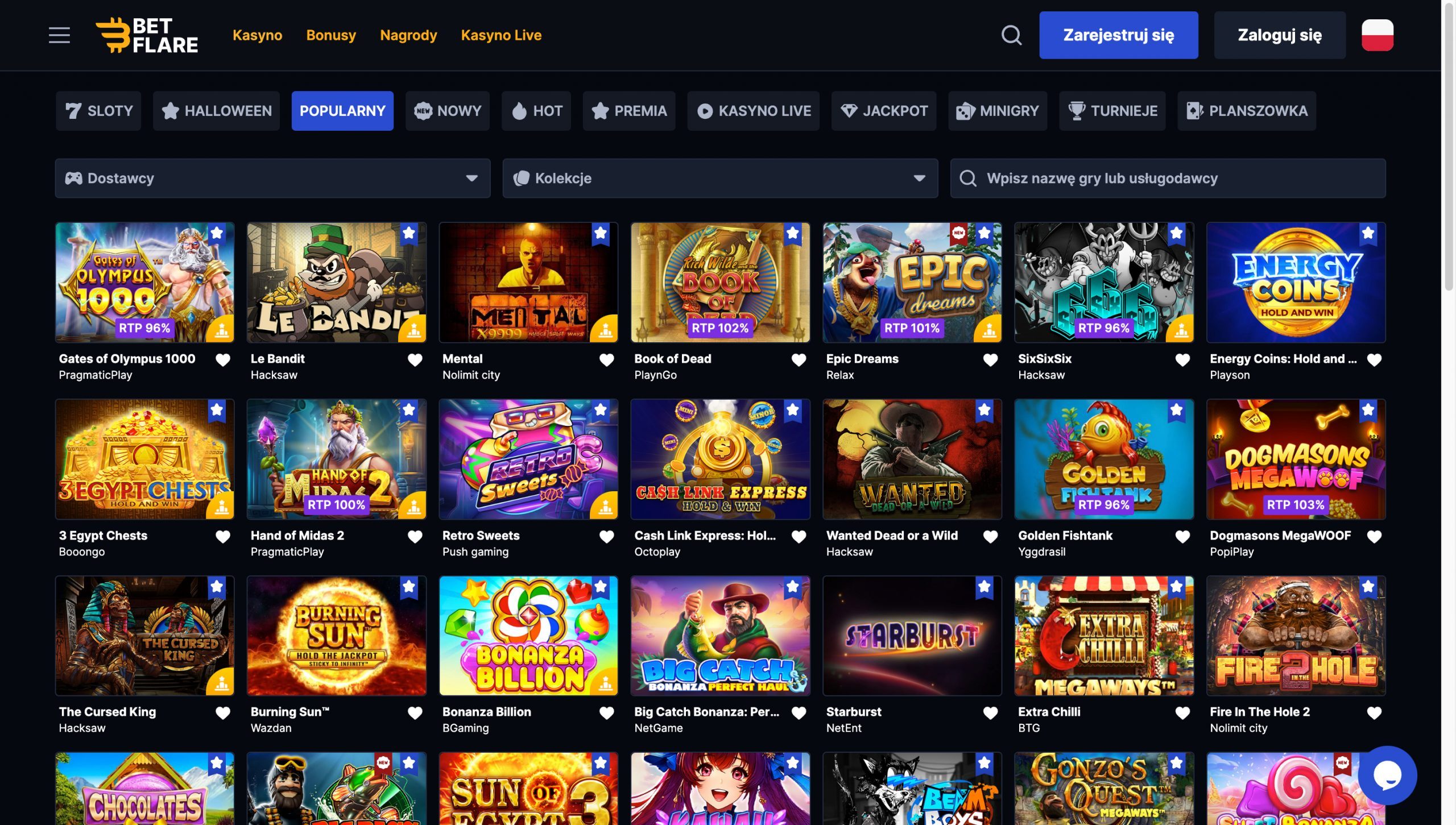 Betflare Casino Screenshot