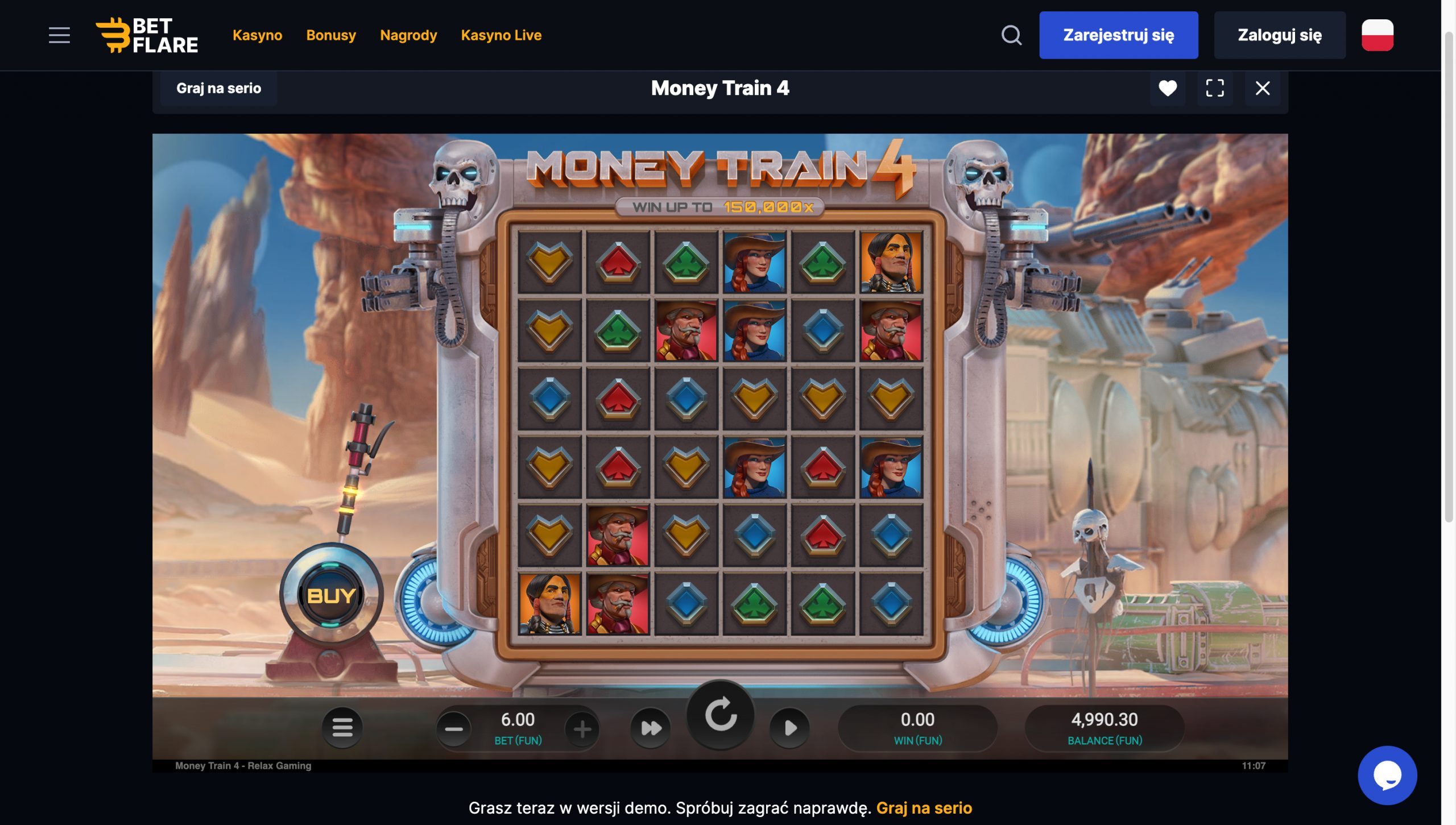 Betflare Casino Screenshot