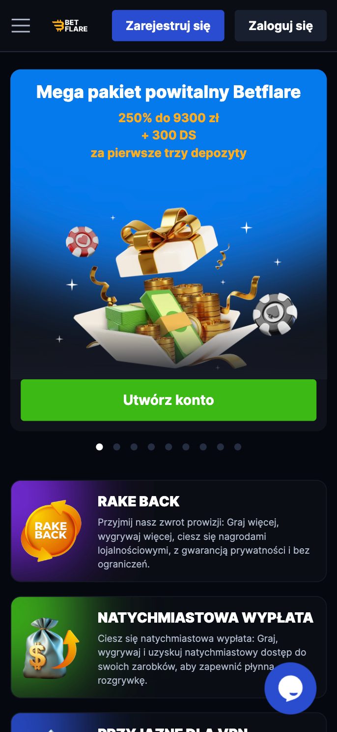 Betflare Casino Screenshot