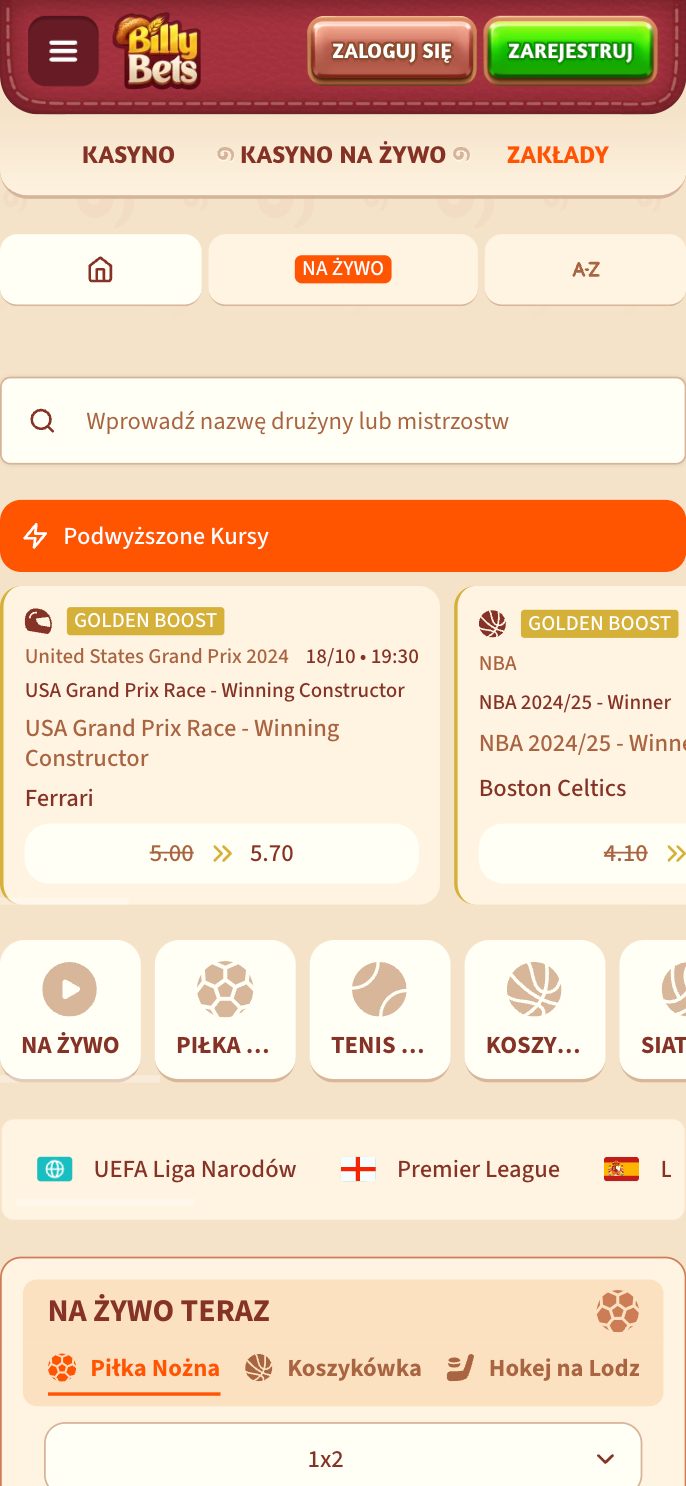 BillyBets Casino Screenshot