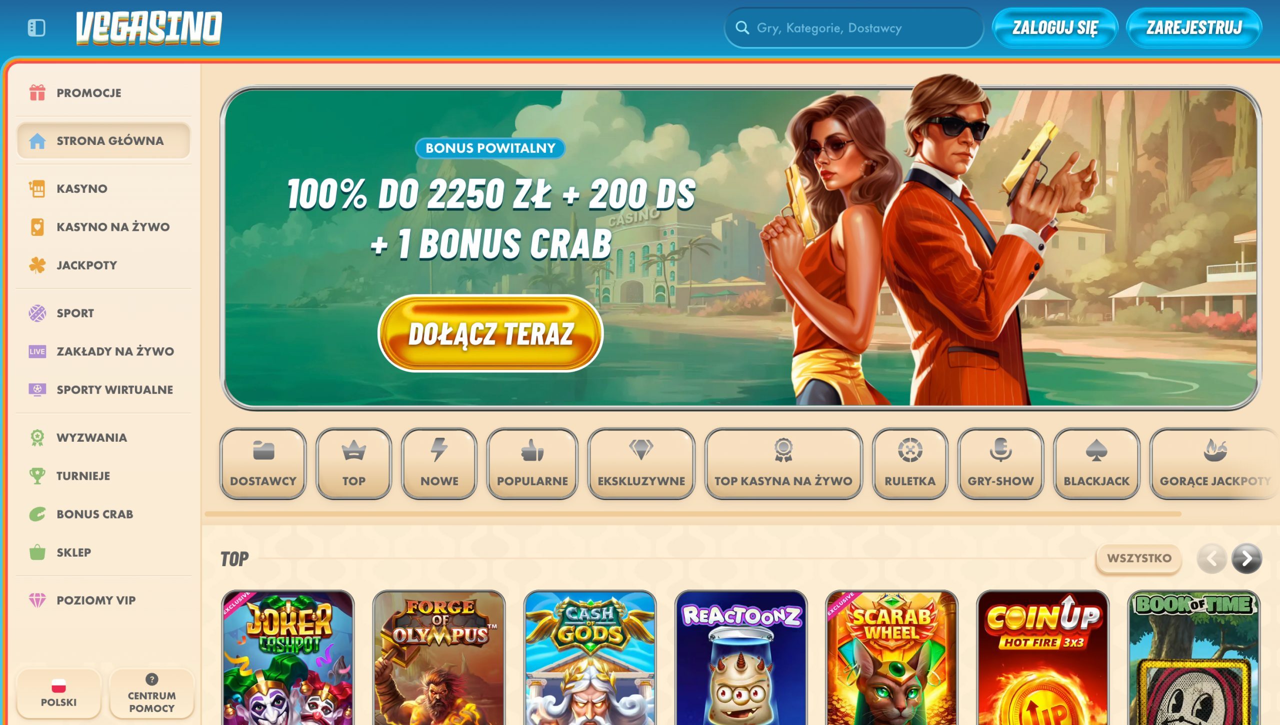 Vegasino Casino Screenshot