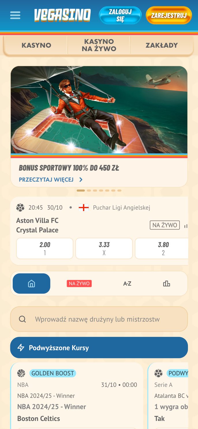 Vegasino Casino Screenshot