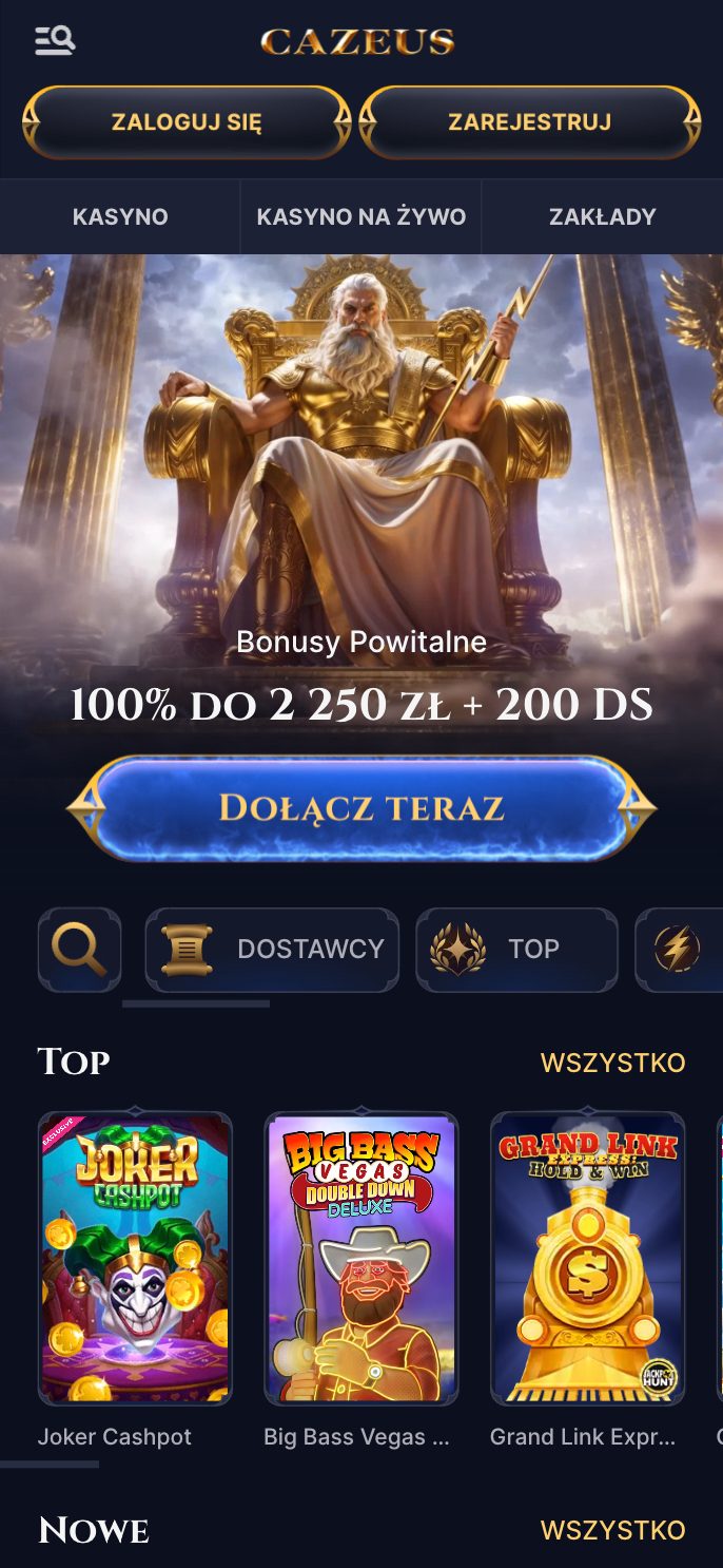 Cazeus Casino Screenshot