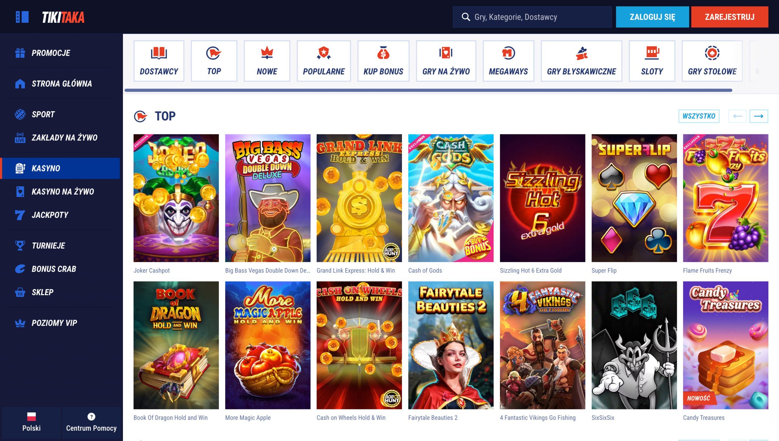 TikiTaka Casino Screenshot